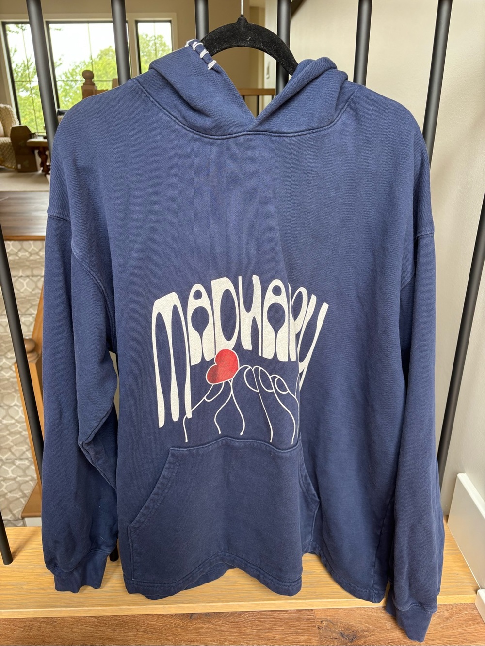 Madhappy Touch of Love Navy Blue Rare Hooded Sweatshirt - Picture 2 of 11